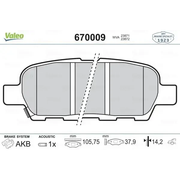 Valeo Arka Fren Balatası – 670009