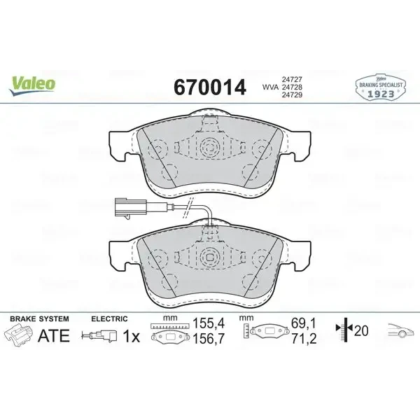 Valeo Arka Fren Balatası – 670014