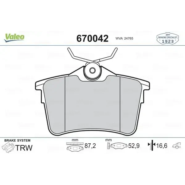 Valeo Arka Fren Balatası – 670042