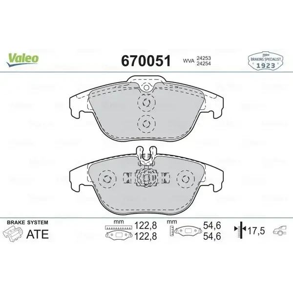 Valeo Arka Fren Balatası – 670051