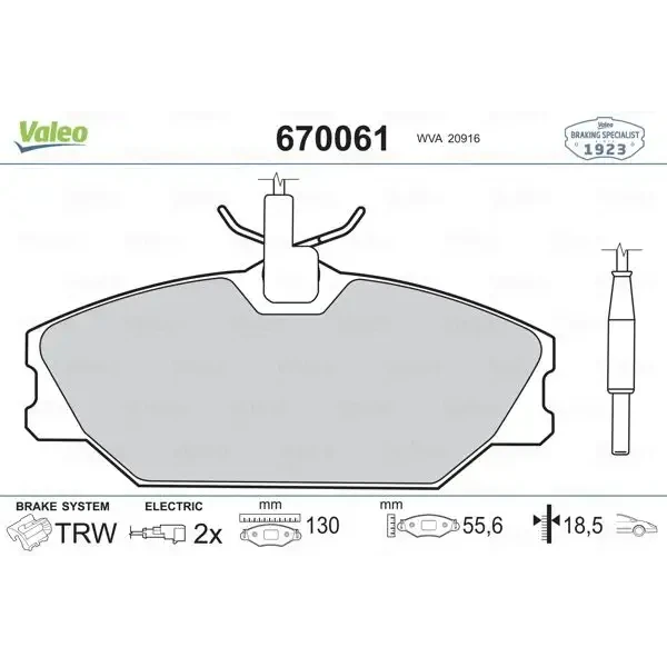 Valeo Arka Fren Balatası – 670061