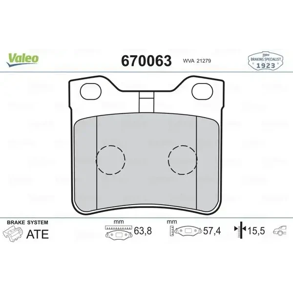 Valeo Arka Fren Balatası – 670063