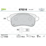 Valeo Arka Fren Balatası – 670216 / OEM 440608235R