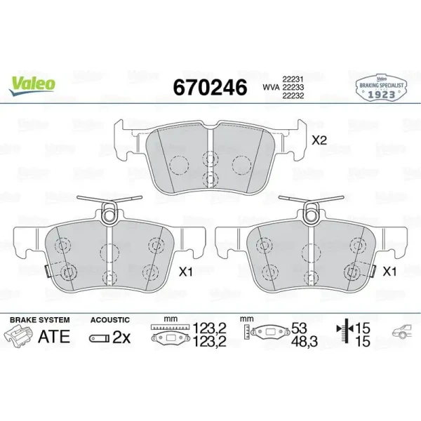 Valeo Arka Fren Balatası – 670246