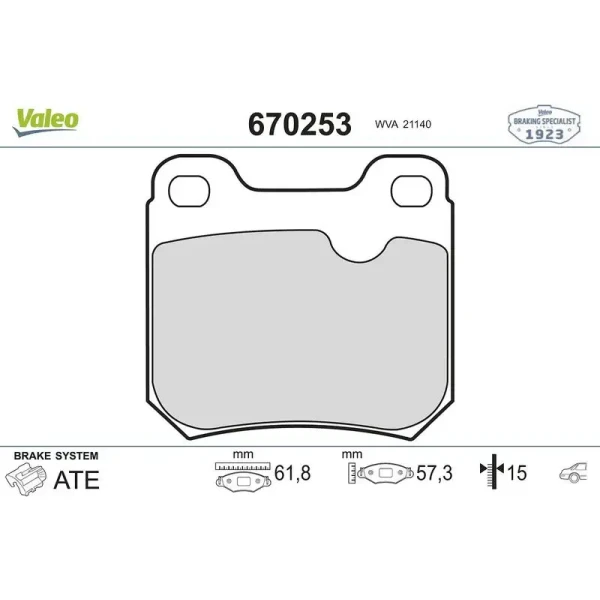 Valeo Arka Fren Balatası – 670253