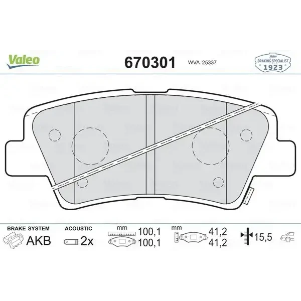 Valeo Arka Fren Balatası – 670301