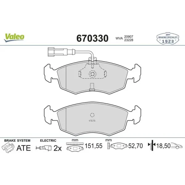 Valeo Arka Fren Balatası – 670330
