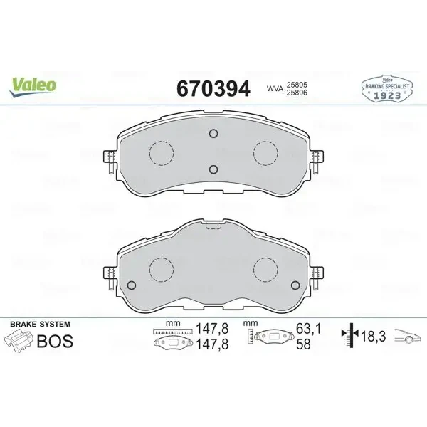 Valeo Arka Fren Balatası – 670394