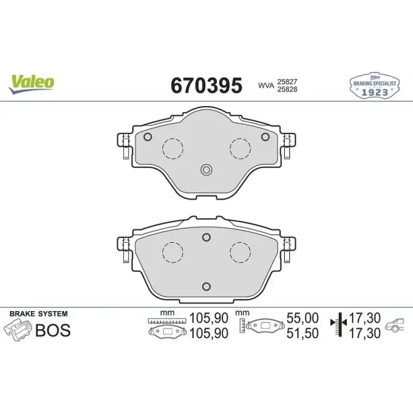 Valeo Arka Fren Balatası – 670395