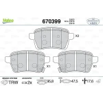 Valeo Arka Fren Balatası – 670399 / OEM 77367914