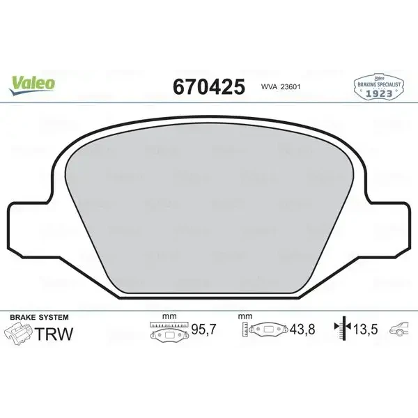 Valeo Arka Fren Balatası – 670425