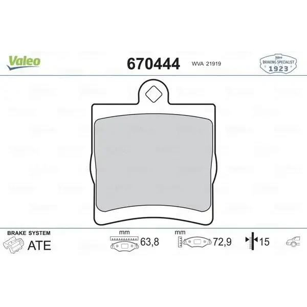 Valeo Arka Fren Balatası – 670444