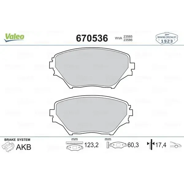 Valeo Arka Fren Balatası – 670536