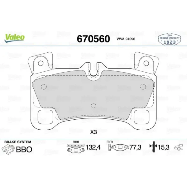 Valeo Arka Fren Balatası – 670560
