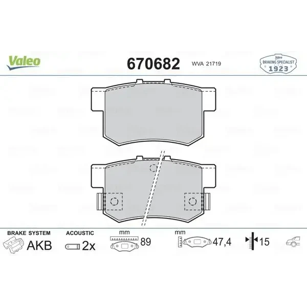 Valeo Arka Fren Balatası – 670682
