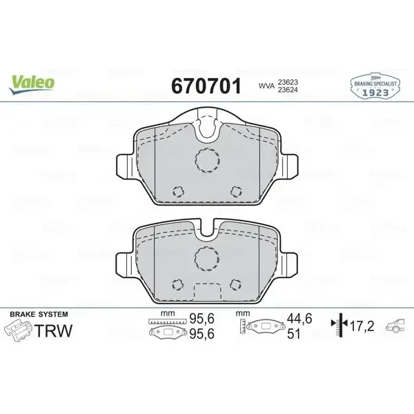 Valeo Arka Fren Balatası – 670701