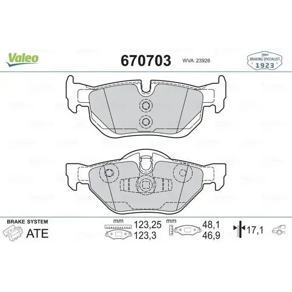 Valeo Arka Fren Balatası – 670703