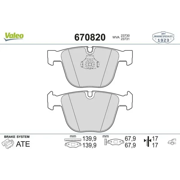 Valeo Arka Fren Balatası – 670820