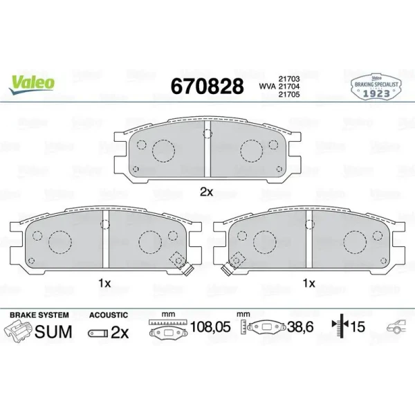 Valeo Arka Fren Balatası – 670828