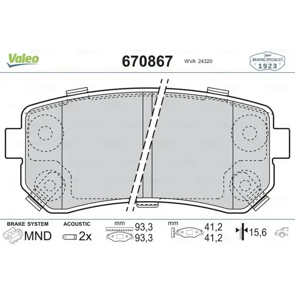 Valeo Arka Fren Balatası – 670867