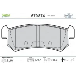 Valeo Arka Fren Balatası – 670874 / OEM 96405131