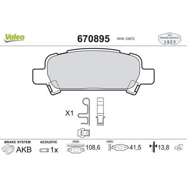 Valeo Arka Fren Balatası – 670895