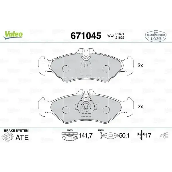 Valeo Arka Fren Balatası – 671045