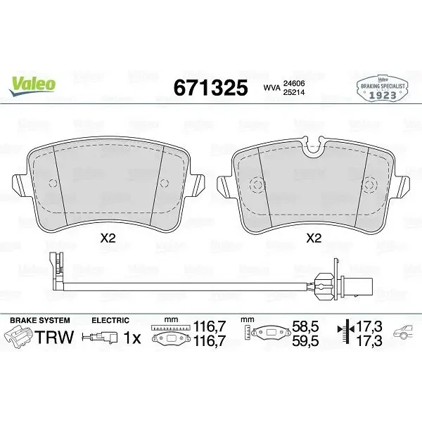 Valeo Arka Fren Balatası – 671325