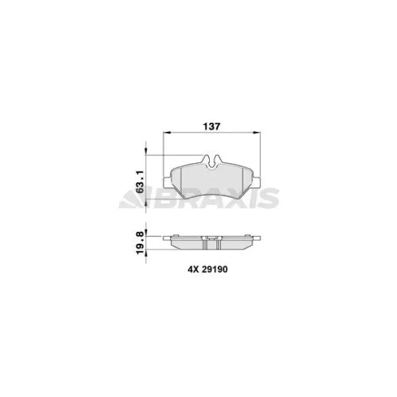 Braxis Arka Fren Balatası – AA0140 / OEM A0044206920 ürün görseli