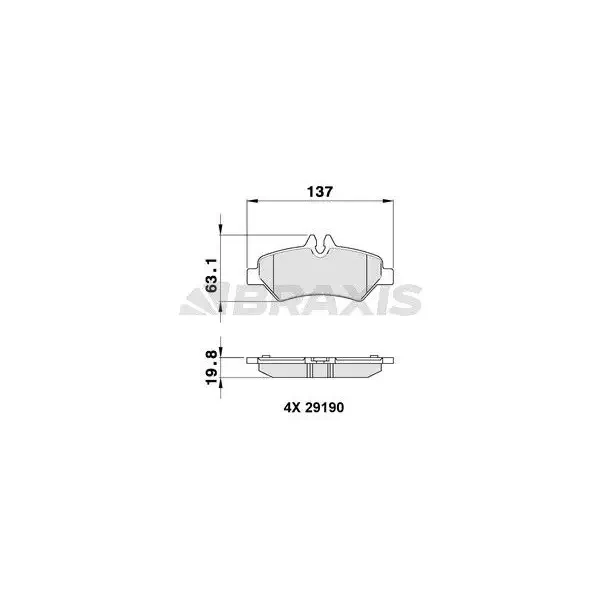 Braxis Arka Fren Balatası – AA0140 / OEM A0044206920