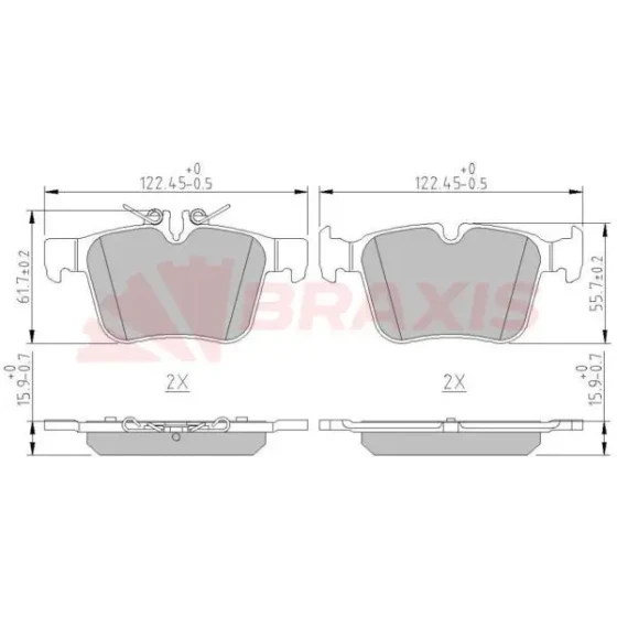 Braxis Arka Fren Balatası – AA0618 / OEM A0084201320 ürün görseli