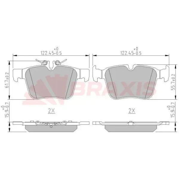 Braxis Arka Fren Balatası – AA0618 / OEM A0084201320