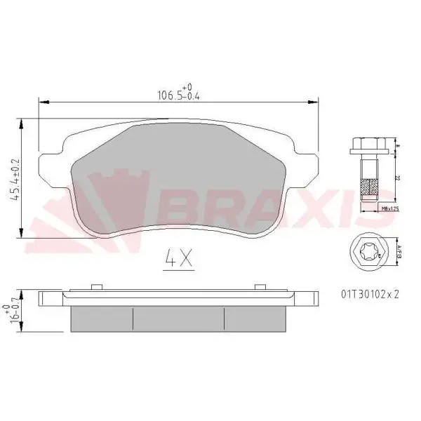 Braxis Arka Fren Balatası – AA0672 / OEM 440608235R