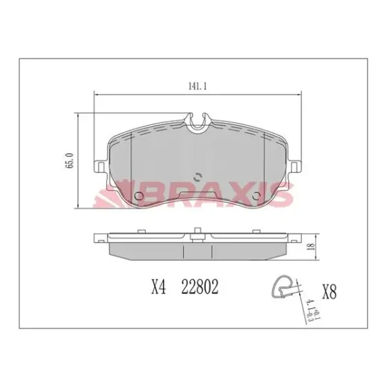 Braxis Arka Fren Balatası – AA0703 / OEM 2H6698451A ürün görseli