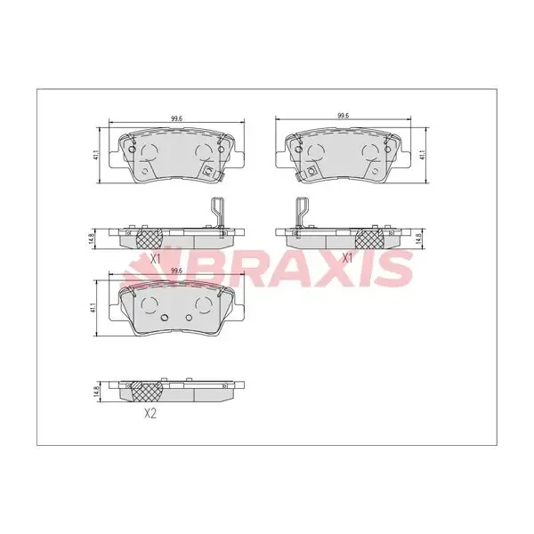 Braxis Arka Fren Balatası – AA0751 / OEM 58302H8A08