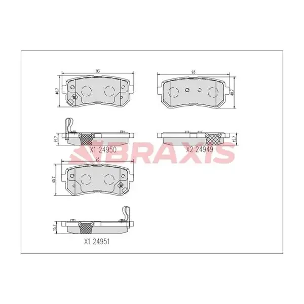 Braxis Arka Fren Balatası – AA0753 / OEM 58302D7A00
