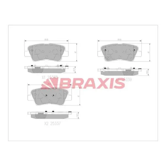 Braxis Arka Fren Balatası – AA0756 / OEM 58302G6A01 ürün görseli