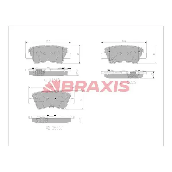 Braxis Arka Fren Balatası – AA0756 / OEM 58302G6A01