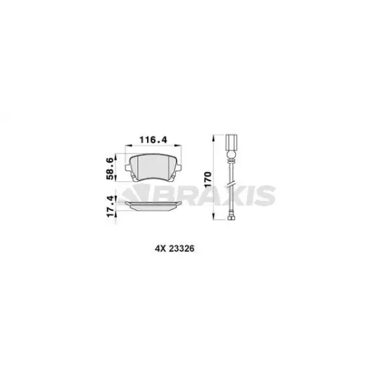 Braxis Arka Fren Balatası – AB0159 / OEM 7H0698451B ürün görseli