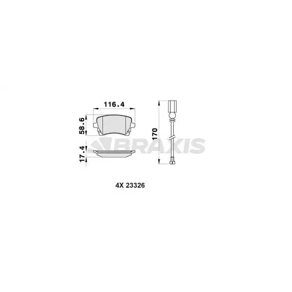 Braxis Arka Fren Balatası – AB0159 / OEM 7H0698451B