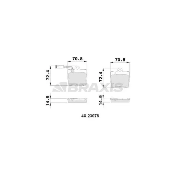 Braxis Arka Fren Balatası – AB0361 / OEM A0034201920 ürün görseli