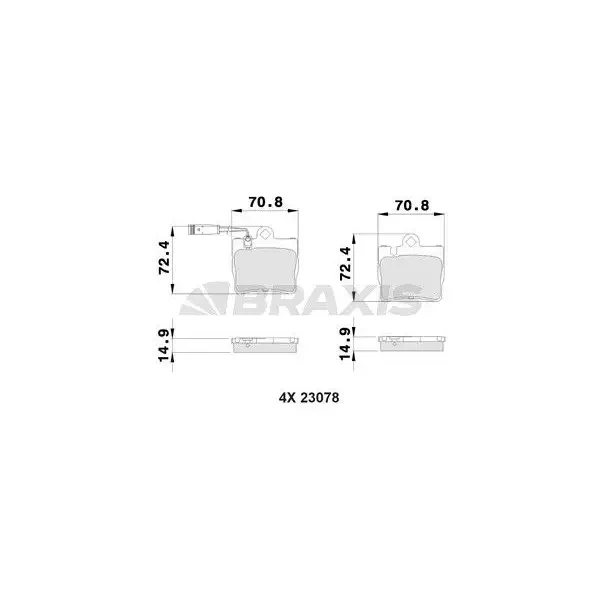 Braxis Arka Fren Balatası – AB0361 / OEM A0034201920