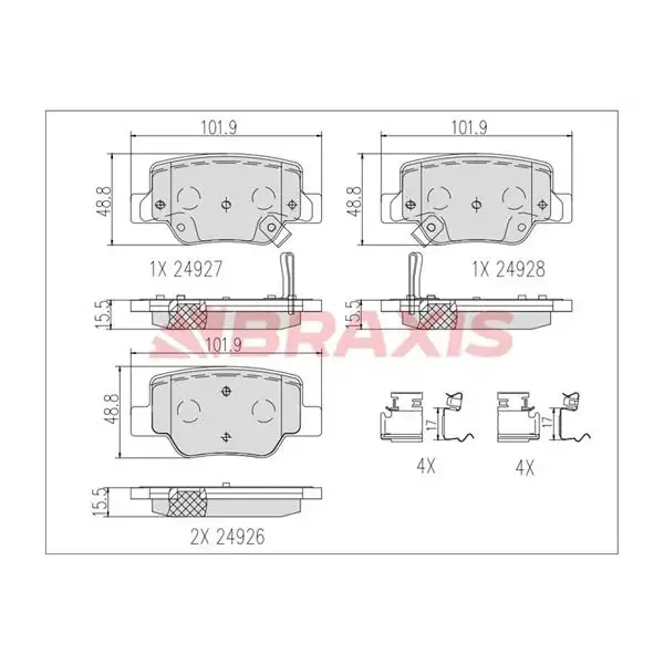 Braxis Arka Fren Balatası – AB0618 / OEM 044660F010