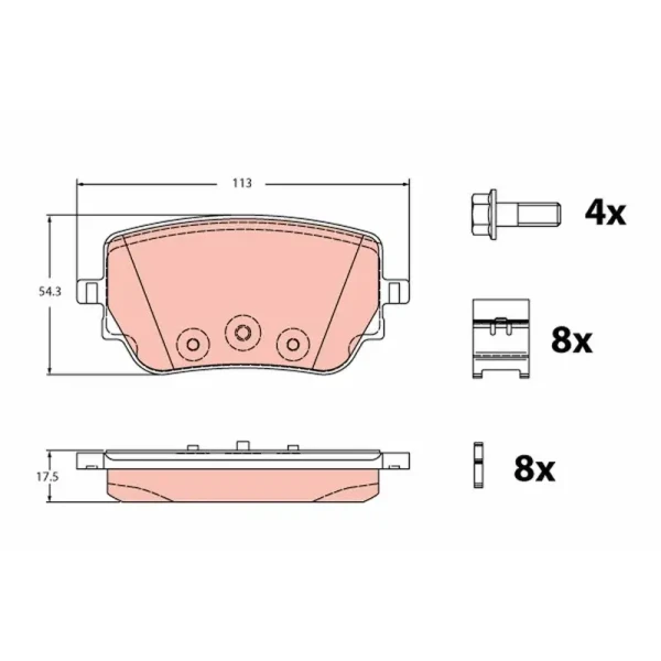 TRW Arka Fren Balatası – GDB2331 / OEM A0004207600