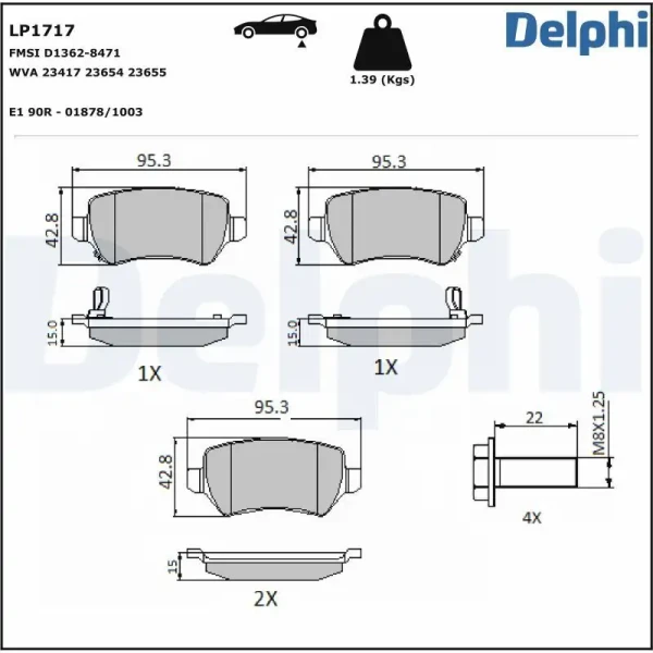 Delphi Arka Fren Balatası – LP1717