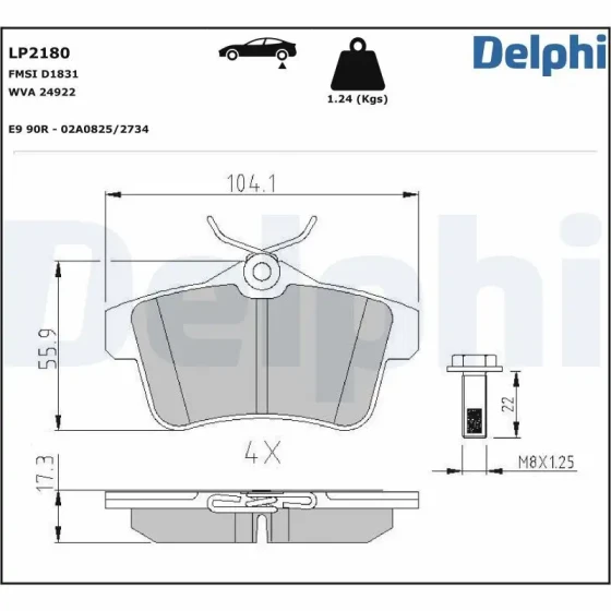 Delphi Arka Fren Balatası – LP2180 ürün görseli