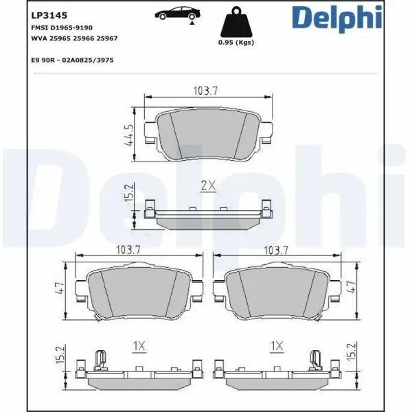 Delphi Arka Fren Balatası – LP3145