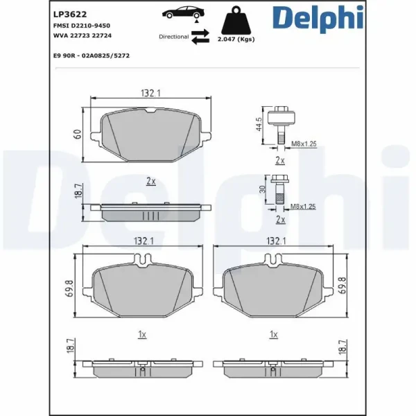 Delphi Arka Fren Balatası – LP3622