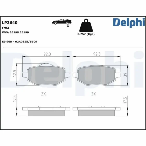 Delphi Arka Fren Balatası – LP3640 / OEM 1680301680 ürün görseli