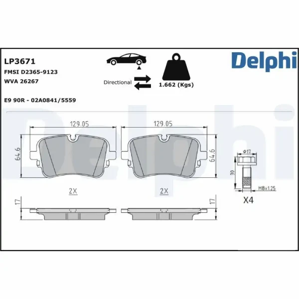 Delphi Arka Fren Balatası – LP3671